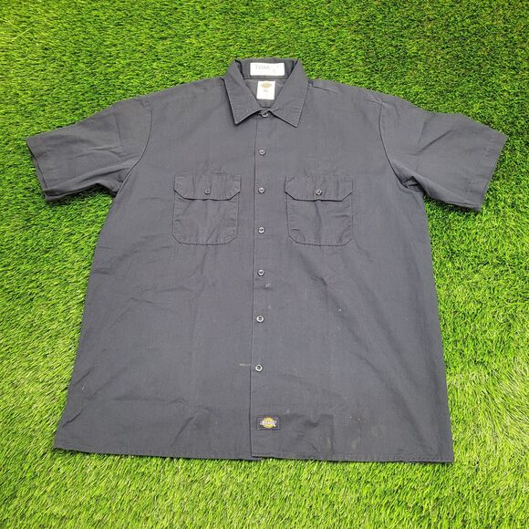 DICKIES Workwear Button Shirt XL 26x32 Blue - Picture 1 of 14